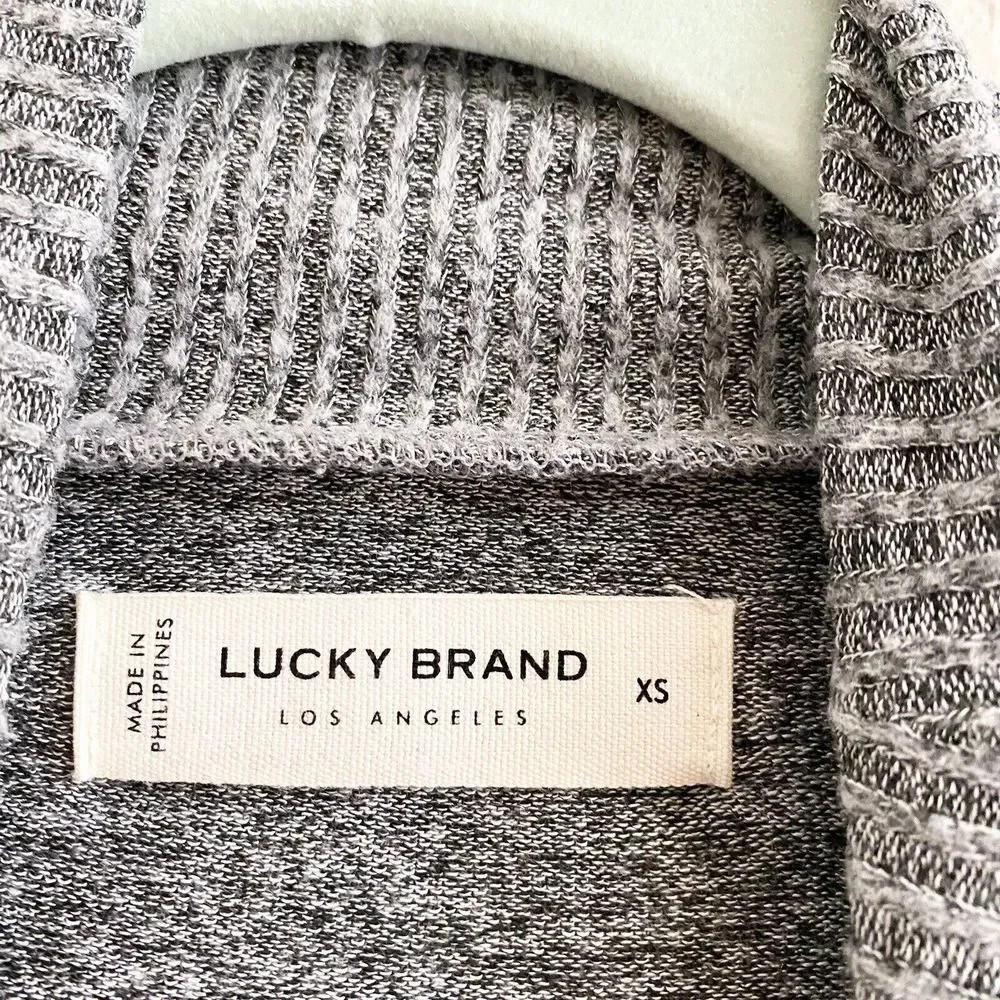 Lucky Brand Size XS Turtle/Mock Neck Oversized Sweater‎ Top Shirt Gray